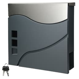 ECD Germany moderne design brevkasse med avisrum 37 x 10,5 x 36,5 cm antracit /