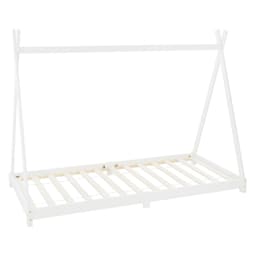 ML Design Cot Tipi 90 x 200cm kanssa slotted kehys, valkoinen, intialainen sänky