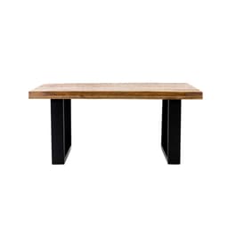 WOMO-DESIGN sohvapöytä 100x60x47 cm massiivipuusta, metallirunko, teollinen