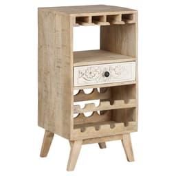 Womo-Design vinskåp med glasfäste och lådor, 45x90x40cm, handgjord, vintage,