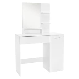 Klädbord med spegel 90x38x138 cm Vit MDF ML-Design