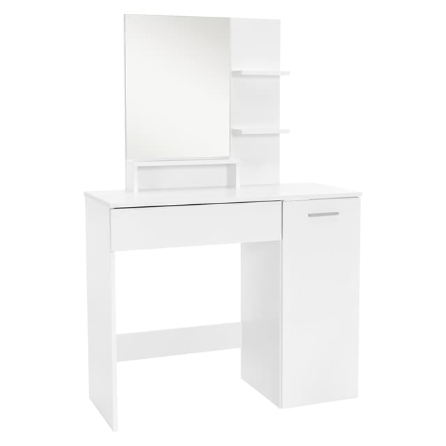 Klädbord med spegel 90x38x138 cm Vit MDF ML-Design