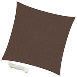 Markise solbeskyttelse skygge sejl skygge 5 x 5 m Brun 100% HDPE