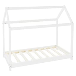 ML Design COT 80X160 cm med tag og slattedramme, hvid, boligblå til piger og