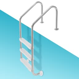 ECD Germany V2A rustfrit stål pool stigen med 3 trin 63x54x147cm vinklet