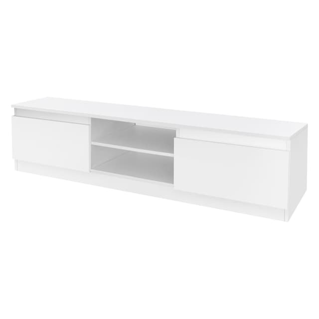 ML Design Trä TV Lowboard i vit, 120x36x40 cm, modernt TV-kort med