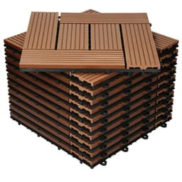 ECD Germany WPC terrassplattor 30x30 cm 22-delars besparingssats för 2m²