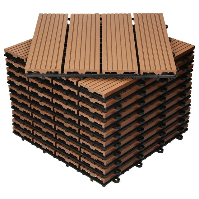 ECD Germany WPC terrassplattor 30x30 cm 22-delars besparingssats för 2m²