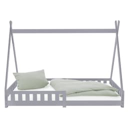 Pinnasänky Tipi harmaa putoamissuoja puinen sänky talo sänky mänty puu 200x90cm