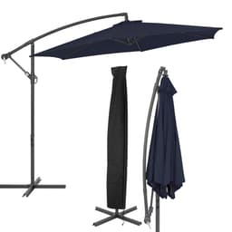 Parasol med krank inkl. betræk Ø 300 cm Navy Blue lavet af polyester