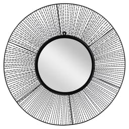 Vægspejl Ø 84 cm Sort glas og træ med Merall ramme WOMO-Design