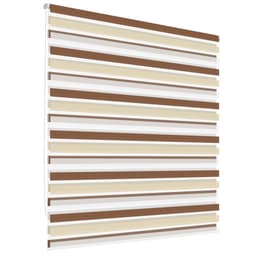 ECD Germany dubbel rullgardin 45 x 150 cm - vit-beige-brun - Klemmfix - dubbel