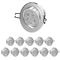 ECD Germany 12er Pack LED upotettava valaisin 5W 230V - pyöreä Ø10,5cm - 342