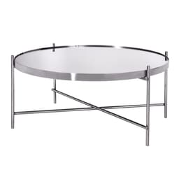 WOMO-DESIGN design soffbord Ø 75x35 cm i silver av metall och glas,