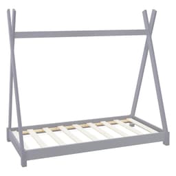 ML Design cot tepi 70 x 140 cm med slatt ram, ljusgrå, indisk säng gjord av
