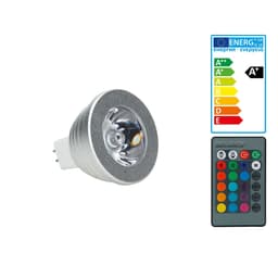 MR16 LED Spot pære Spotlight pære lampe fjernbetjening 24 Key RGB 3W Kan dæmpes