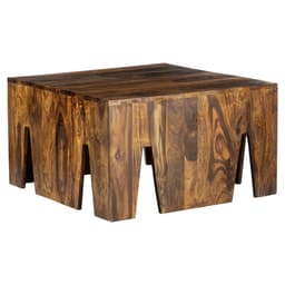 Soffbord 70x70x40 cm Naturligt massivt sheeshamträ WOMO Design