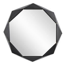 WOMO-DESIGN Dekorativt vægspejl Quito Ø 84 cm lavet af glas, metalramme sort,