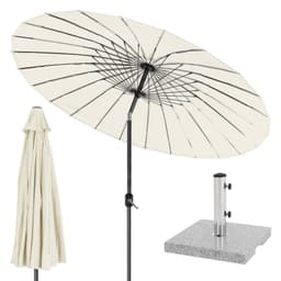 Parasol Shanghai med stativ Ø 325 cm Grädde av aluminium och polyester ML-Design