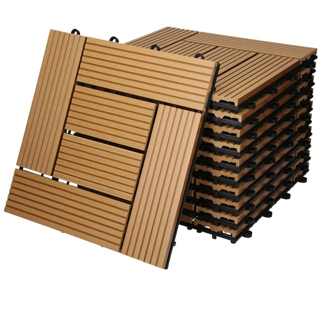ECD Germany WPC terrassplattor 30 x 30 cm 33-delars besparingssats för ...