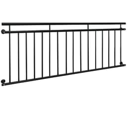 Fransk balkong fönster barer ståndare räcke 225 x 90 cm Svart