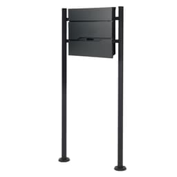 Brevlåda med tidningsfack 37x11x36,5 cm antracit/svart rostfritt stål inkl.