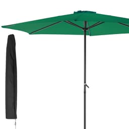 ECD-Germany Alu paraply Grøn Ø 300 cm runde med håndsving inkl. Cover