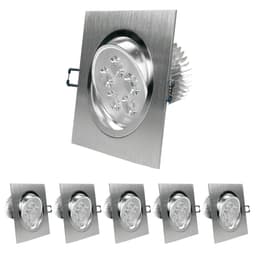 ECD Germany 6-pk LED-forsænket spotlight 5W 230V - vinkel - 334 lumen - varm