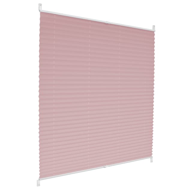 ECD Germany Plisserad klämfix utan borrning 55 x 200cm Rosa Viewpt Sol och Sight