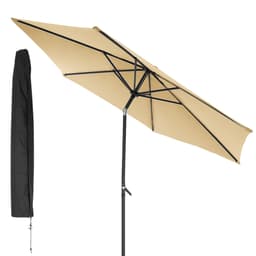 Parasol med krank og overtræk Ø 300 cm Brun i Polyester