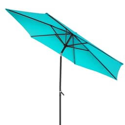 ECD Germany alumiini sateenvarjo Turquoise Ø 300 cm kierroksen kampi, alumiini