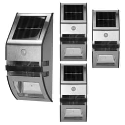 4 x aurinkolamppu LED vedenpitävä IP65 lämmin valkoinen ruostumaton teräs PVC
