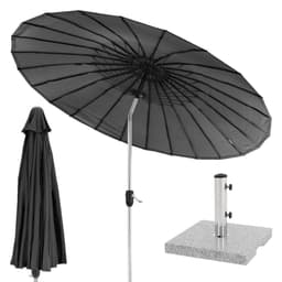 Parasol Shanghai med stativ Ø 270 cm Sort fremstillet af aluminium og polyester