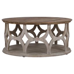 WOMO DESIGN soffbord ø 100 x 45 cm rund, brun, unik, handgjord av massivt trä