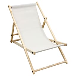 ECD Germany sammenklappelig liggestol lavet af træ - 3 tilbagelagte positioner - op til 120 kg - beige - liggestol havestol slappe af liggestol strand