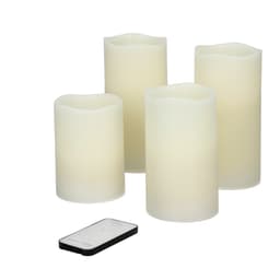 ECD Germany set med 4 LED-ljus Flamlösa äkta vaxljus - 10 / 12,5 / 2x15 cm -