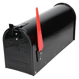 ML Design U.S. Postkasse med drejet rødt flag, sort, aluminium,