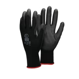 ECD Germany 4 par arbetshandskar med PU-beläggning - storlek 7-S - svart -