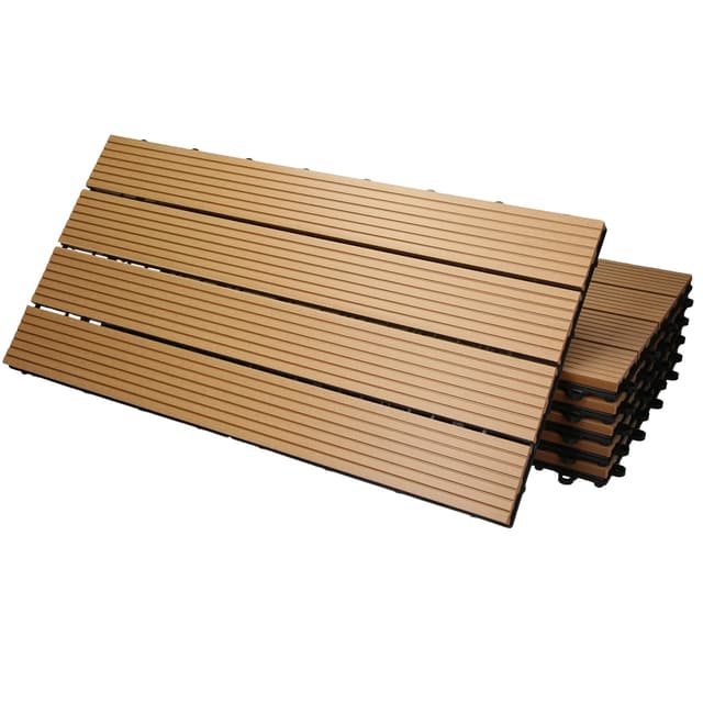 ECD Germany WPC terrassefliser 60x30 cm 17 stykker besparelsessæt til 3m² teak i