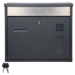 ML Design Postilaatikko, jossa sanomalehdet, tyyppikilpi ja katselu ikkuna,