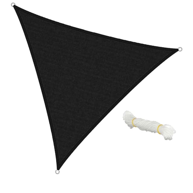 Markise solbeskyttelse skygge sejl 3,6x3,6x3,6 m antracit 100% HDPE terrasse