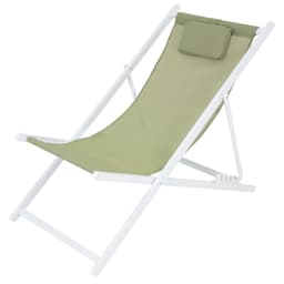 ECD Germany Liggande stol Fällande aluminium, grön, strandstol med kudde, 4-vägs