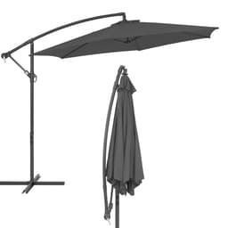ECD-Germany aluminium parasol Anthracite Ø 300 cm runde incl. Crank / stå,