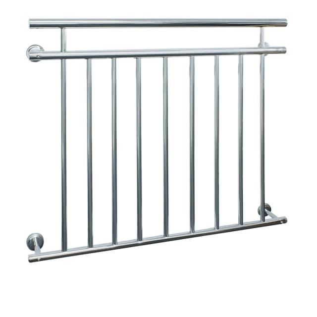 ECD Germany fransk balkong 128 x 90 cm | med 9 tvärstag | speglande | rostfritt