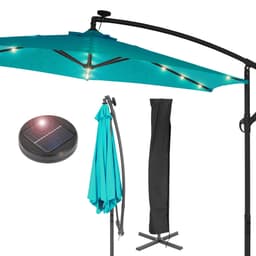 Traffic Light Paraply med krank og cover inkl. LED Solar Ø 300 cm turkis lavet