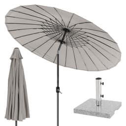Parasol Shanghai med stativ Ø 325 cm Taupe lavet af aluminium og polyester