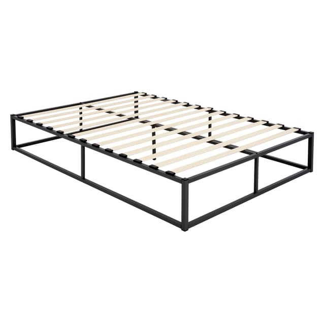 ML Design metal seng 160x200cm på stålramme med slattedramme, sort, sengelamme