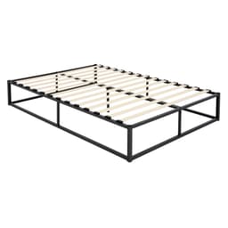 ML Design metallbädd 160x200cm på stålram med slattram, svart, sängram gjord av