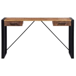 WOMO-DESIGN® konsoli pöytä 2 laatikkoa 140x40 cm Natural Black massiivipuu Mango