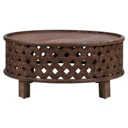 WOMO DESIGN sohvapöytä Ø 100x45 cm pyöreä, ruskea, ainutlaatuinen käsintehty
